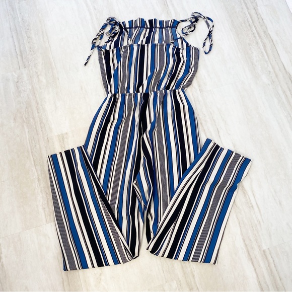 Green Envelope LA Striped Romper Jumpsuit Size S Ruffled - Picture 4 of 5
